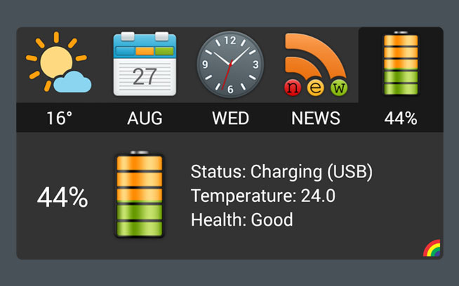 Info widget battery